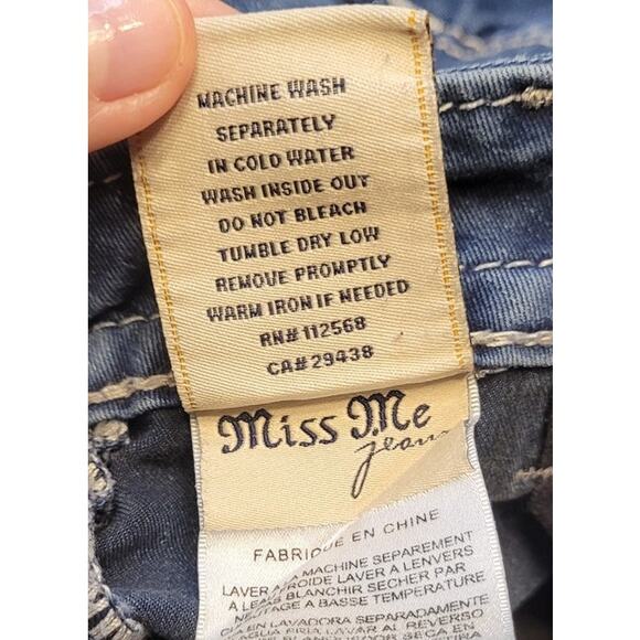 Miss Me Y2K Skinny Crop Low Rise Jeans Sz 27 Crystal Embellished Jeans - Picture 7 of 12